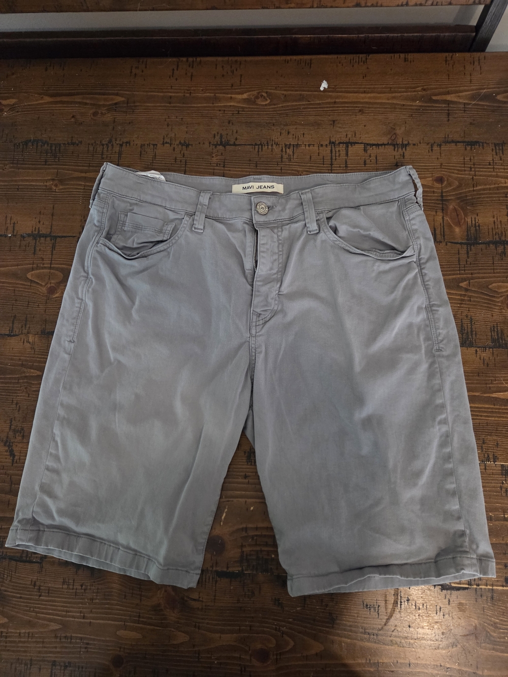 Mavi Men’s Light Gray Flat-Front Shorts